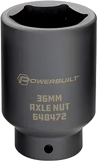 Powerbuilt 648472 محرك 1/2 بوصة × مقبس صامولة المحور 36 مم