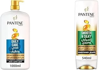 Pantene Pro-V Daily Care Shampoo 1Litre & Pro-V Hair Primer, A Pre-Wash Detangler To Moisturize Hair & Prevent Tangling And Breakage, Anti-Hair Fall Solution, 300ml