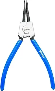 VTOOLS 7 Inch Carbon Steel External Circlip Plier With Straight Tips, Heavy Duty Retaining Ring Pliers, Black With Blue PVC Dipped Handle, VT2153