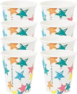 Talking Tables Birthday Brights Rainbow Star Cups 8-Pieces Set, 225 ml Capacity