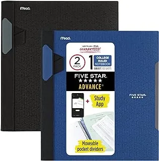 Five Star Advance Spiral Notebooks + Study App, 2 Pack, 1 Subject, College Ruled Paper, 11