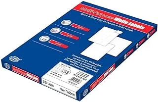 FIS FSLA33-100 33 Stickers Multipurpose Laser Label 100 Sheet, A4 Size, White