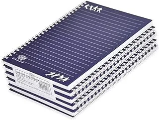 FIS FSNBSA51905 Spiral Hard Cover Single Line 100-Sheets Notebook 5-Pieces, A5 Size