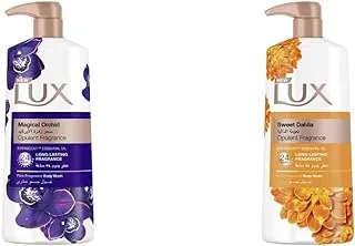 Lux Perfumed Body Wash Magical Orchid for 24 Hours Long Lasting Fragrance, 700ml & Perfumed Body Wash Sweet Dahlia for 24 Hours Long Lasting Fragrance, 700ml