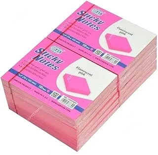 FIS FSPO34FPI Sticky Note Pads, 100 Sheets, 12-Pack, 7.6 cm x 10.16 cm Size, Fluorescent Pink