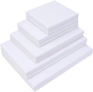 Stretched White Blank Canvas Artist Board Wood Painting Panel Boards for DIY Drawing 10Pcs