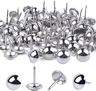 BronaGrand 100 Pieces Upholstery Tacks Furniture Nails Pins, 7/16 Inch (Silver)