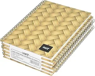 FIS LINBSA51607 Light Single Ruled 100-Sheets Spiral Hard Cover Notebook 5-Pieces, A5 Size