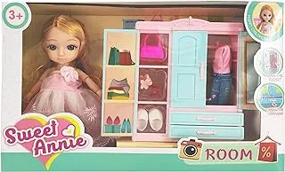 Sweet Annie Fashion Dolls, Toy Figure, Doll Wardrobe Playset - Blue, TTC291536