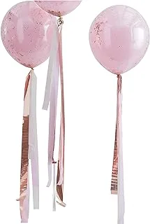 ROSE GOLD AND PINK STREAMER BALLOON TAILS