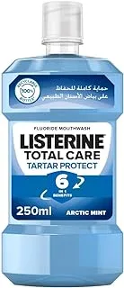 Listerine, Total Care, Tartar Protect, 6 Benefit Fluoride Mouthwash, For Naturally White Teeth, Arctic Mint, 250ml