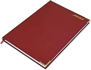 FIS A4 Diary 2023 English (Golden Corners) Maroon - FSDI42E23MR