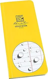 Rite in the Rain Weatherproof Soft Cover Tally Notebook, 3 1.3 cm x 20.3 cm, Yellow Cover, Pattern (No. 324), 8 3.5 0.375