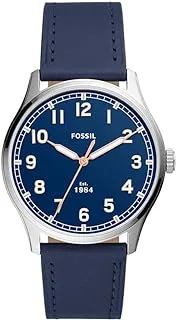 Fossil Dayliner Three-Hand Navy Leather Watch - FS5924