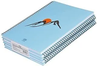 FIS FSNBSA41902 Spiral Cover Hard Cover Single Line 100-Sheets Notebook 5-Pieces، A4 حجم