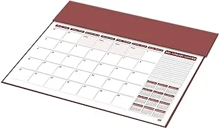 FIS Year Planner 2023 (إنجليزي / فرنسي) PVC Desk Blotter ، Maroon - FSDK2EF23MR