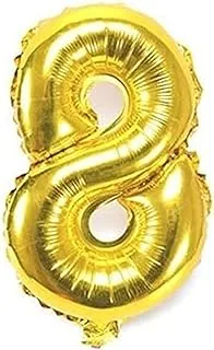 Italo Number 8 Foil Balloon, 16-Inch Size, Gold