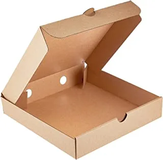 Hotpack Disposable Folding Cardboard Brown Pizza Box 33x33cm, 5 Pieces