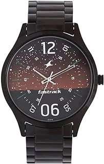 Fastrack Brown Dial Black Band Analog Stainless Steel Watch For Men -NR3184NM01