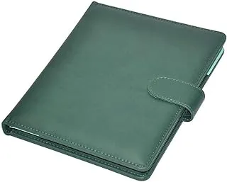 FIS FSGT1823PUWGR Single Ruled Executive Folder with Italian PU Cover, 80 Sheets, 18 cm x 23 cm Size, Green