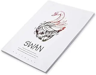 FIS Soft Cover Notebook, 96 Sheets A4(29.7x21cm) Swan Design, Pack of 8 Pieces-FSNBSCA496-SWA4