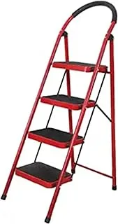 Biella™ 4 Step Red Folding Light Wide Steel Stepladder for Indoor &Outdoor, Office etc…