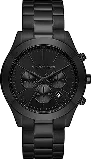 Michael Kors Men's Slim Runway Chronograph, Stainless Steel Watch, 44 mm Case Size, Black, One Size, MK8919