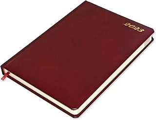 FIS Agenda Diary 2023 (English) Bonded Leather, 1-Side Padded, Maroon - FSDI75EB23MR