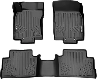 SMARTLINER Custom Fit Floor Mats 2 Row Liner Set Black Compatible with 2017-2021 Nissan Rogue Sport