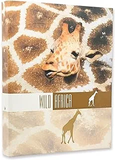 FIS World Africa Giraffe Printed 2 Ring Binder File 48-Pack, Brown/White/Beige