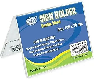 FIS FSNA100X70 Double Sided Oblong A-Shape Sign Holders, 100 mm x 70 Size