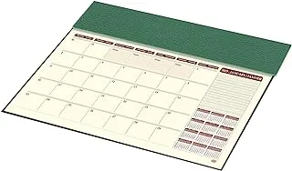 FIS Year Planner 2023 (English/French) with PVC Desk Blotter and Italian PU Flap, Green -FSDKPEF23GR