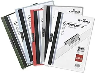 Durable DUPG2200-02 Plastic Duraclip File (A4 Size, White)- 25-Piece