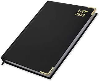 FIS Agenda Diary 2023 (Arabic/English) 1-Side Padded, Gold Corners, Black - FSDI75AEVG23BK