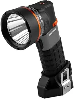 NEBO Luxtreme SL75 | Rechargeable Spotlight with Durable Anodized Aircraft-Grade Aluminum Housing | USB Charging Cable and Batteries Included, 3/4 Mile Beam, Black and Silve (NEB-SPT-1000-G)