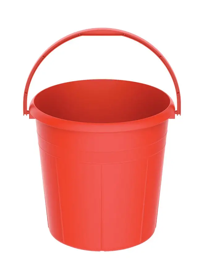 Cosmoplast 15-Liter Round Plastic Bucket With Handle Red