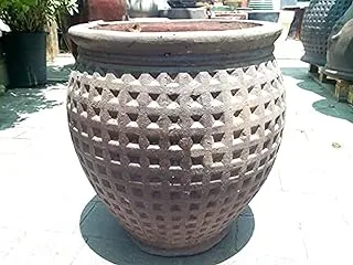 Dubai Garden Centre Clay Dimple Pot, Medium, Black