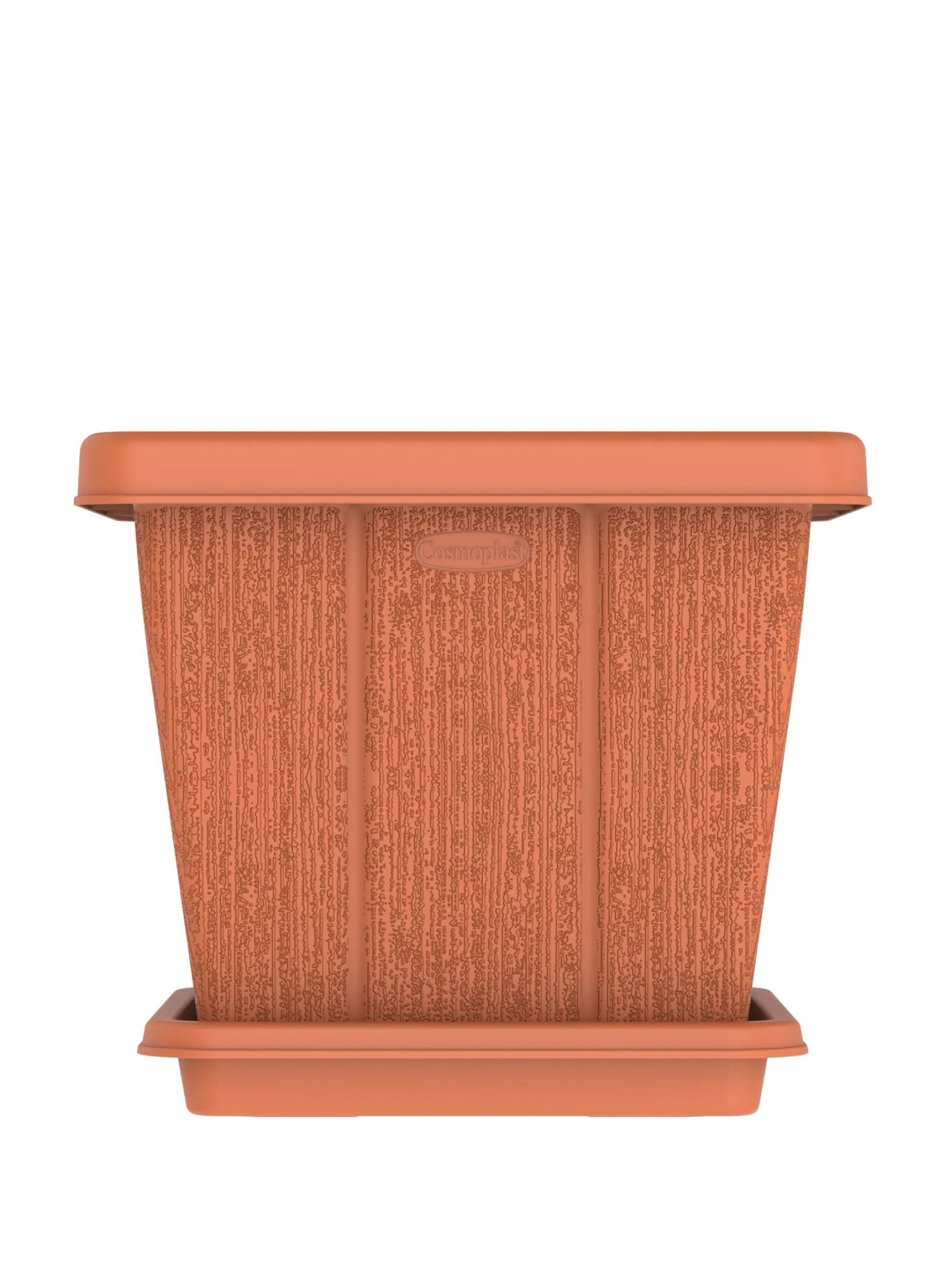 Cosmoplast 20L Cedargrain Square Planter with Tray