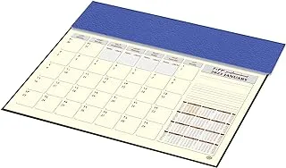 FIS Year Planner 2023 (Arabic/English) with PVC Desk Blotter and Italian PU Flap, Blue - FSDKPAE23BL