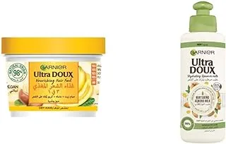 Garnier Ultra Doux Nourishing Hair Food 390ml & Ultra Doux Almond Milk Hydrating Leave-In Milk 200Ml