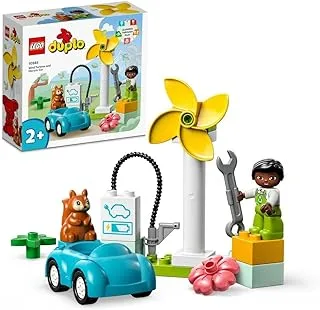 LEGO DUPLO Town Wind Turbine and Electric Car 10985 Learning and Education Toys Set; Building Blocks Toy for Toddlers (16 Pieces)