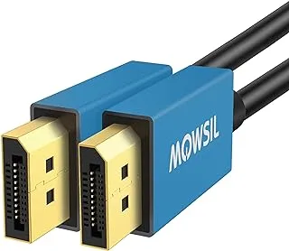 Mowsil DisplayPort Cable 3 Mtr, DP Cable 1.2, 4K@60Hz, 2K@165Hz,2K@144Hz, Gold-Plated High Speed Display Port Cable for Gaming Monitor, Graphics Card, TV, PC, Laptop