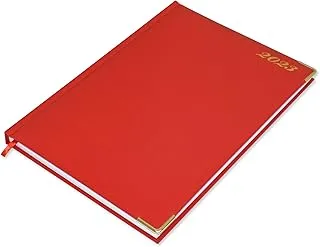 FIS A4 Diary 2023 English (Golden Corners) Red - FSDI42E23RE