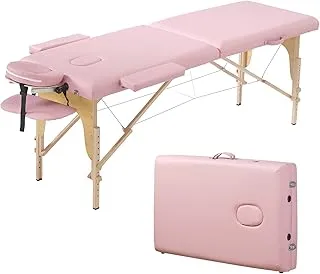 Prilinex Portable Folding Massage Table - 2 Sections Bed Spa with Carrying Bag, Face Cradle, Armrest & Hand Pallet Easy Set Up, Lightweight, Height Adjustable 24