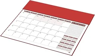 FIS Year Planner 2023 (English/French) PVC Desk Blotter, Red - FSDK2EF23RE