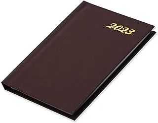 FIS 2023 Pocket Diary English Vinyl Hard Cover Week View Chocolate -FSDI12EN23CH