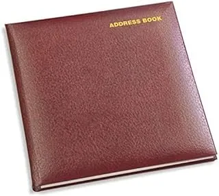 FIS FSAD165X165EG 3-Sides Bonded Leather 64 Sheets Gilded Address Book, 165 mm x 165 mm Size, Maroon