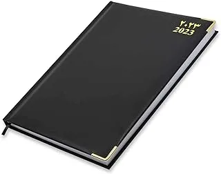 FIS A4 Diary 2023 Arabic/English (Golden Corners) Black - FSDI42AE23BK