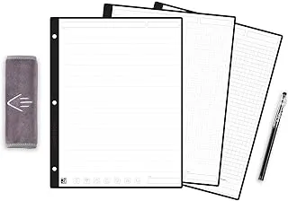 Rocketbook Filler Paper Variety Pack | Lined Wide Ruled, Dot Grid, Graph Reusable Notebook Paper (8.5