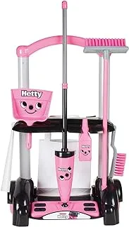 Casdon Hetty Cleaning Trolley | Hetty-Inspired Toy Cleaning Trolley For Children Aged 3+ | Wheels Around From Room To Room!, Pink, 44 x 27 x 12 cm